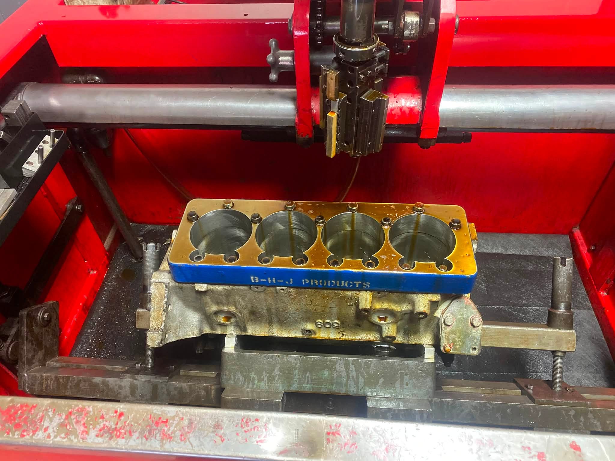 Cylinder head resurfacing at Barons Machine Shop, Durham NC
