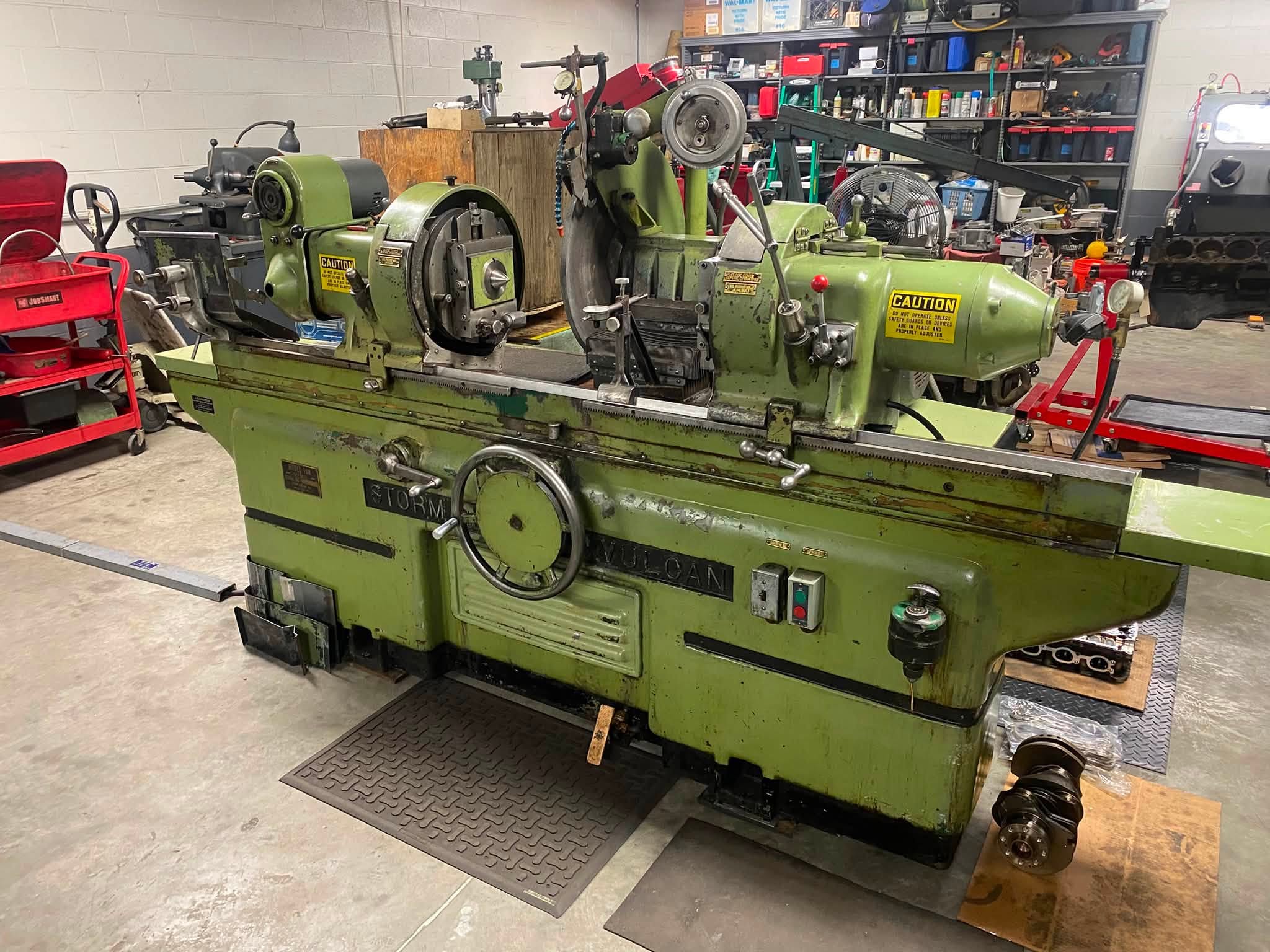 Metal lathe and custom machining at Barons Machine Shop, Durham NC